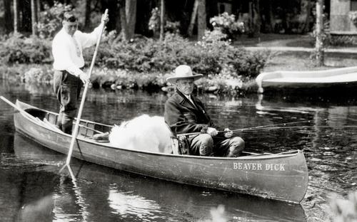 resident Coolidge and his river guide, John LaRock, fishing the Bois Brule River. (Photo courtesy of WXPR)