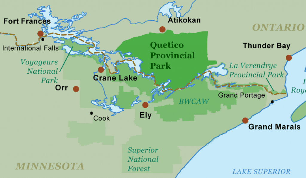 Quetico canoe trips jump off points