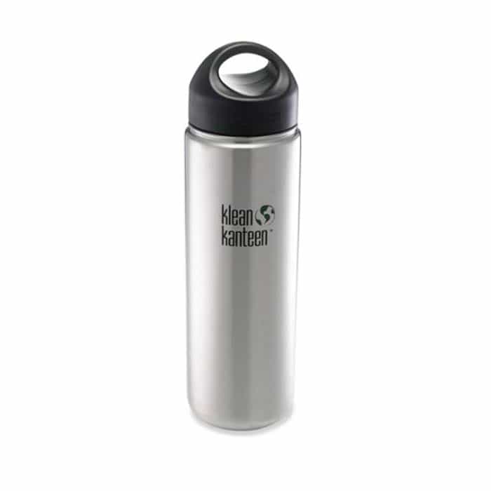 K27WSSL Klean Kanteen 27-Ounce Stainless Steel Wide Mouth Bottle with  Loop-cap