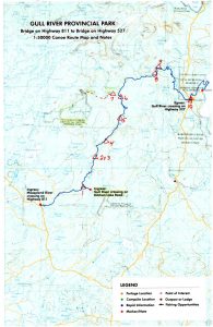 Gull River Canoe Trip Map © Vern Fish