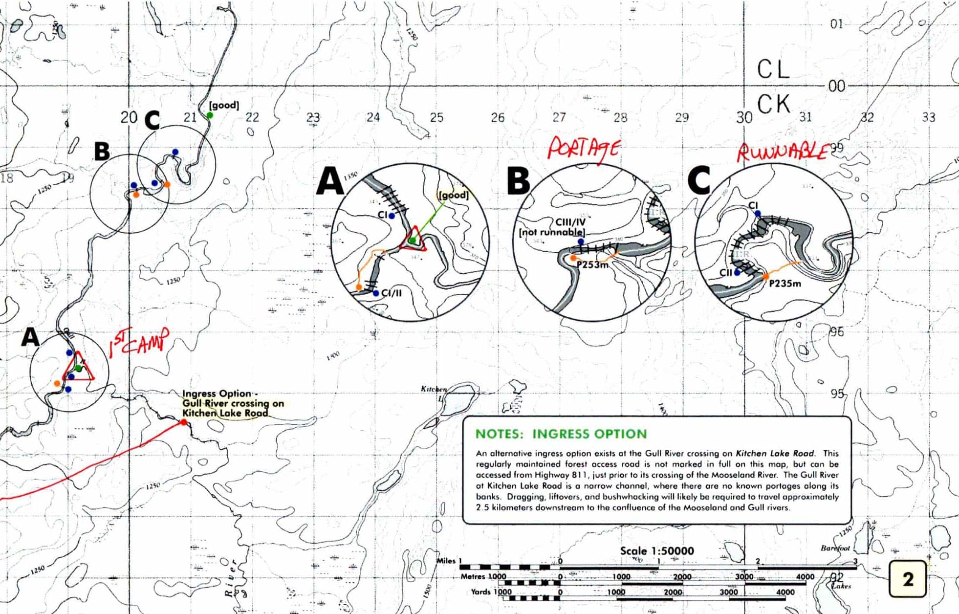 Gull River Canoe Trip Map 2 © Vern Fish